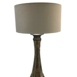 METAL AND MERCURY GLASS WITH SHADE LAMP/LIGHTING SILVER/CREAM 31"H