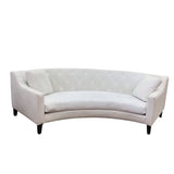 Z GALLERIE CURVED BUTTON TUFTED BACK/2 ACCENT PILLOWS SOFA WHITE 30H X106 L X 36D