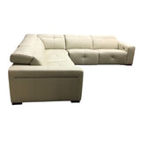 TEXAS LEATHER 5 PC (3 POWER RECLINERS) SECTIONAL (RET.$11.000.00) SOFA BONE