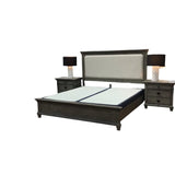 KING SIZE BED/DRESSER/MIRROR/2 NIGHTSTANDS BEDROOM GRAY