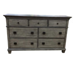 KING SIZE BED/DRESSER/MIRROR/2 NIGHTSTANDS BEDROOM GRAY