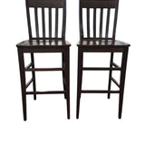 POTTERY BARN 2 WOOD BAR HIGHT (RET. $175 EA.) BARSTOOL BROWN 45H X 19W X 19D