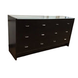 WITH 7 DRAWERS/GLASS TOP (AS IS) CHEST/DRESSER ESPRESSO 33H X 65W X 18D
