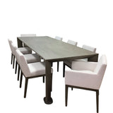 RESTORATION HARDWARE TABLE WITH 2 CAPTAIN CHAIRS/6 SIDE CHAIRS DINING ROOM SET GRAY/WHITE 30H X 108W X 42D