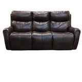 LEATHER WITH 3 SEATS/2 POWER RECLINERS/USB PORTS SOFA BROWN 40H X 82W X 36D