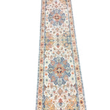 WITH PATTERN "JOSS & MAIN" RUG/RUNNER ORANGE/BLUE/TAN 24 X 92