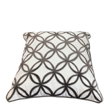 VELVET CIRCLE DIAMOND PILLOW TAUPE BROWN 20" SQUARE