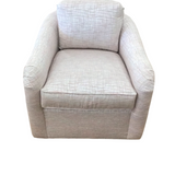 Lexington SWIVEL (RET. $1849.00) ACCENT CHAIR WHITE/PINK/TEAL 35H X 32W X 36D