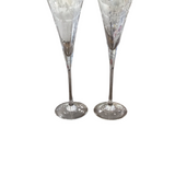 Lenox PAIR OF "KATE SPADE NEW YORK" CHAMPAGNE TOASTING FLUTES STEMWARE 11"H