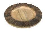 WOOD PLATTER HOME DECOR NATURAL WOOD/BROWN 14" DIAM..