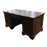 ASPEN HOME FURNITURE WITH 7 DRAWERS DESK BROWN 31H X 66W X 32.5D