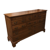 KELLER FURNITURE WITH 11 DRAWERS AND BEVEL TRIFOLD CHEST/DRESSER CHERRY/BROWN 40H X 64W X 19D