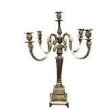 WROUGHT IRON CANDELABRA X 4 CANDLES HOME DECOR PEWTER 31"H