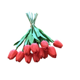 REAL TOUCH TULIP BUNDLE FLORAL/GREENERY CORAL 13"