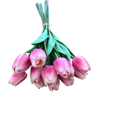 REAL TOUCH TULIP BUNDLE FLORAL/GREENERY MAUVE 13"