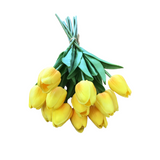REAL TOUCH TULIP BUNDLE FLORAL/GREENERY YELLOW ORANGE 13"