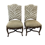 PAIR OF ZEBRA PRINT ACCENT CHAIR LT. BROWN/BEIGE 48H X 26W X 28D