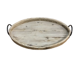 WOOD WITH METAL HANDLES TRAY HOME DECOR NATURAL WOOD/BLACK 4H X 21W X 13.5W