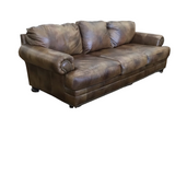3 CUSHION LEATHER SOFA BROWN 36H X 94W X 40D