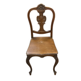 VINTAGE FRENCH PROVENTIAL LOUIS XV ACCENT CHAIR BROWN 35.5H