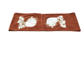 EMBROIDERED PUMPKIN TABLE RUNNER LINENS ORANGE CREAM 72"