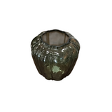 SCALLOPED LINE PRESSED GLASS VASE HOME DECOR GREEN 7.5