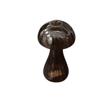 GLASS MUSHROOM BUD VASE/CANDLE HOLDER HOME DECOR BROWN 7.75"