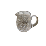 VINTAGE CUT CRISS CROSS LINED PITCHER CRYSTAL 6.5H