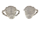 TIFFIN CREAM AND SUGAR CRYSTAL 3"H
