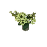 GLASS VASE WITH FLOWERS FLORAL/GREENERY YELLOW/GREEN 9"H