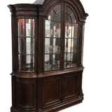 PULASKI WITH 8 DOORS CHINA CABINET/HUTCH BROWN 71 X 95 X 24