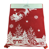 SANTA'S SLEIGH EMBROIDERED TABLE RUNNER LINENS