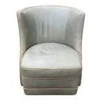 BRADINGTON YOUNG LEATHER/FABRIC "AMOS" ACCENT CHAIR MULTICOLOR 36H X 30W 34D