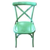 METAL/ALUMINIUM CHAIR DISTRESSED GREEN 36H X 18W X 19D