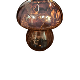 GLASS LED MUSHROOM WITH TIMER HOME DECOR BROWN 6.25