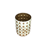 CUBE EMBOSSED CONTAINER HOME DECOR GOLD/WHITEWASH 7"