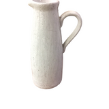 CERAMIC CRACKLED PITCHER HOME DECOR WHITE 16.5"
