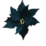 POINSETTIA STEM FLORAL/GREENERY TEALGREEN 20"