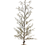 GLITTERED TWIG TREE WITH PEARLS HOLIDAY DECOR GOLD 33"