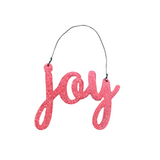 GLITTERED "JOY" ORNAMENT HOLIDAY DECOR RED