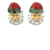SANTA FACE CERAMIC SALT AND PEPPER SET HOLIDAY DECOR