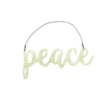 GLITTERED "PEACE" ORNAMENT HOME DECOR GOLD
