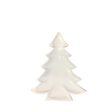 SMALL WOODEN CHRISTMAS TREE TRAY HOLIDAY DECOR WHITE/NATURAL WOOD