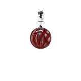 GLASS SWIRLED ORNAMENT #1 HOLIDAY DECOR RED/CLEAR