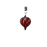 GLASS SWIRLED ORNAMENT #3 HOLIDAY DECOR RED/CLEAR