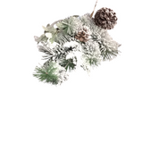 GLITTERED FLOCKED PINE STEM W/LAMBS EAR FLORAL/GREENERY 32"