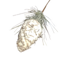 GLITTERED SNOWY PINECONE STEM W/ LONG NEEDLE HOLIDAY DECOR 27.5