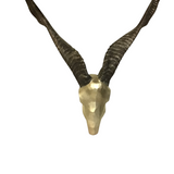 DEER HEAD WITH REAL ANTLERS WALL DECOR GOLD/GRAY 20"H