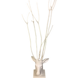 DEER WITH TWIG ANTLERS HOME DECOR WHITE 30"H