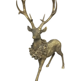 STANDING RESIN DEER HOLIDAY DECOR GOLD 28.5